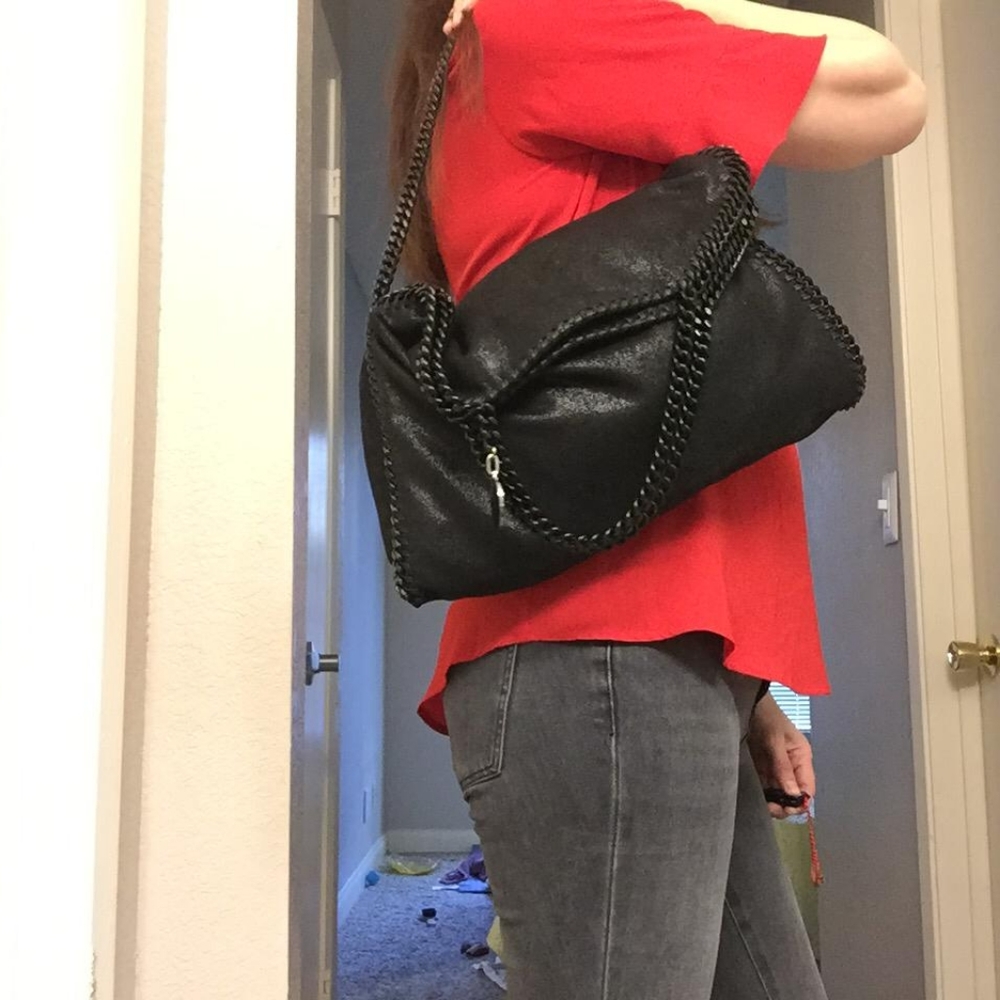 Stella McCartney Shaggy Deer Fold-Over Medium Tote - Picture 2 of 12
